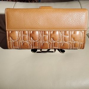 Carolina Herrera Stitch monogram long wallet